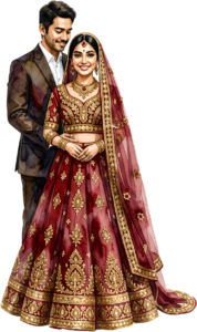 Happy Indian Wedding Couple Illustration, a Radiant PNG Element for Joyful Invitations and Digital Storytelling 3 - Happy Indian Wedding Couple Illustration, a Radiant PNG Element for Joyful Invitations and Digital Storytelling Free PNG Download