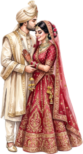 - Content Indian Wedding Couple Illustration, Featuring a Bride with Nose Ring for Authentic Invitations and Decor Free PNG Download
