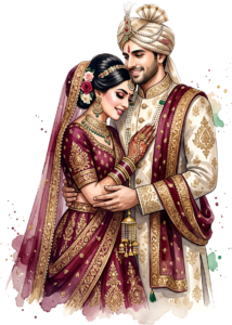 Blissful Indian Wedding Couple Illustration, a Dreamy PNG Asset with Falling Petals for Romantic Wedding Themes 19 - Blissful Indian Wedding Couple Illustration, a Dreamy PNG Asset with Falling Petals for Romantic Wedding Themes Free PNG Download