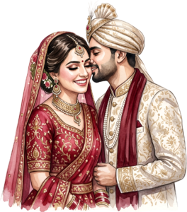 Embracing Indian Wedding Couple PNG Illustration, Ideal for Vibrant Cultural Celebrations and Custom Invitations 49 - Embracing Indian Wedding Couple PNG Illustration, Ideal for Vibrant Cultural Celebrations and Custom Invitations Free PNG Download