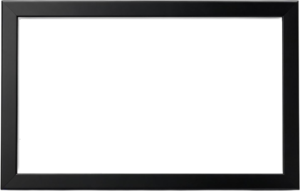Modern horizontal black photo frame, clean simple illustration PNG display option