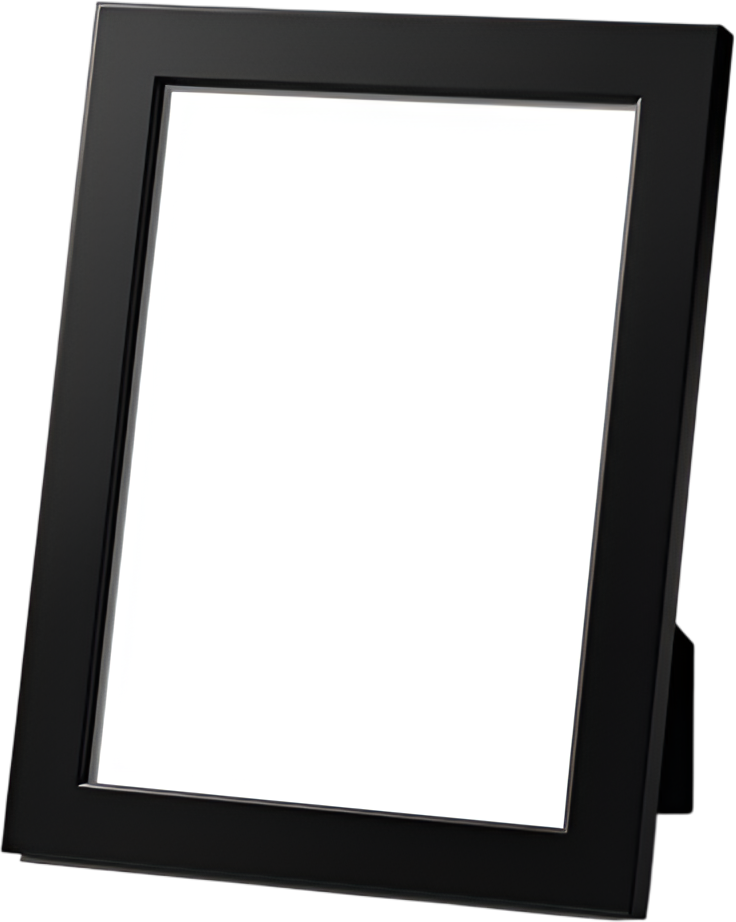 - Angled black frame with easel stand illustration, sleek desktop display PNG piece Free PNG Download