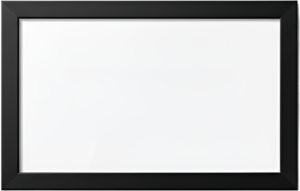 Polished horizontal black frame illustration, sleek reflective display PNG option