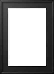 Sleek vertical black frame illustration, modern polished display, elegant PNG art