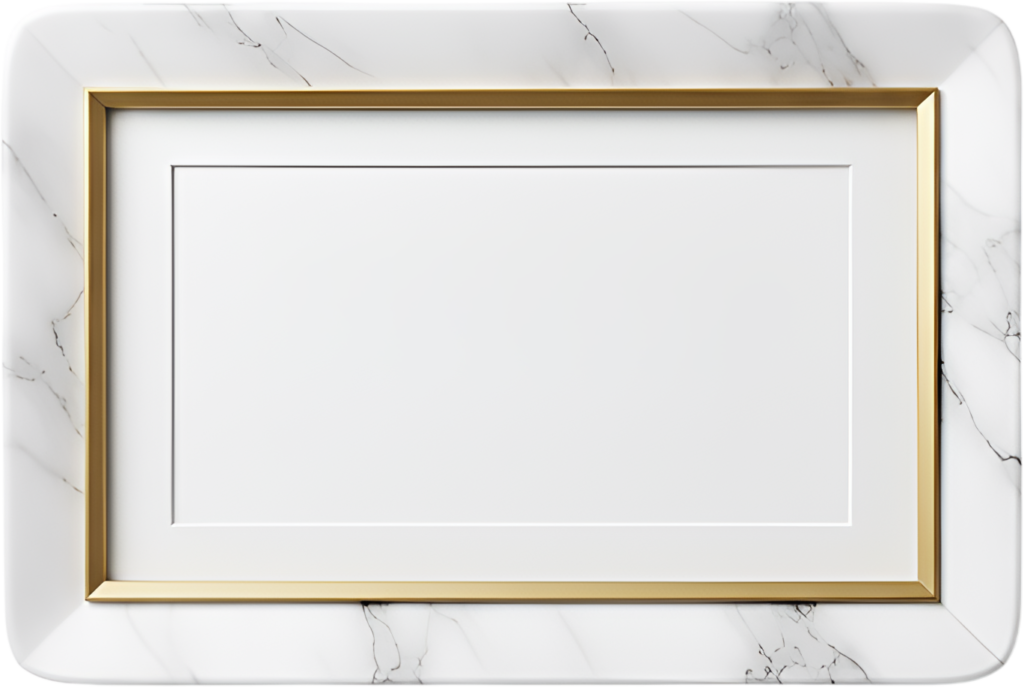 Upscale white marble frame with gold trim, a refined illustration PNG accent 1 - Upscale white marble frame with gold trim, a refined illustration PNG accent Free PNG Download