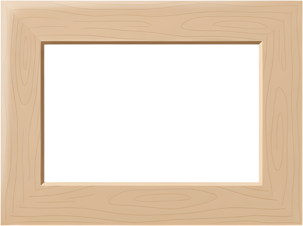 Natural light wood frame, horizontal grain illustration, rustic modern PNG art 1 - Natural light wood frame, horizontal grain illustration, rustic modern PNG art Free PNG Download