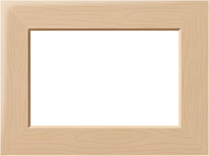 Natural light wood frame, horizontal grain illustration, rustic modern PNG art