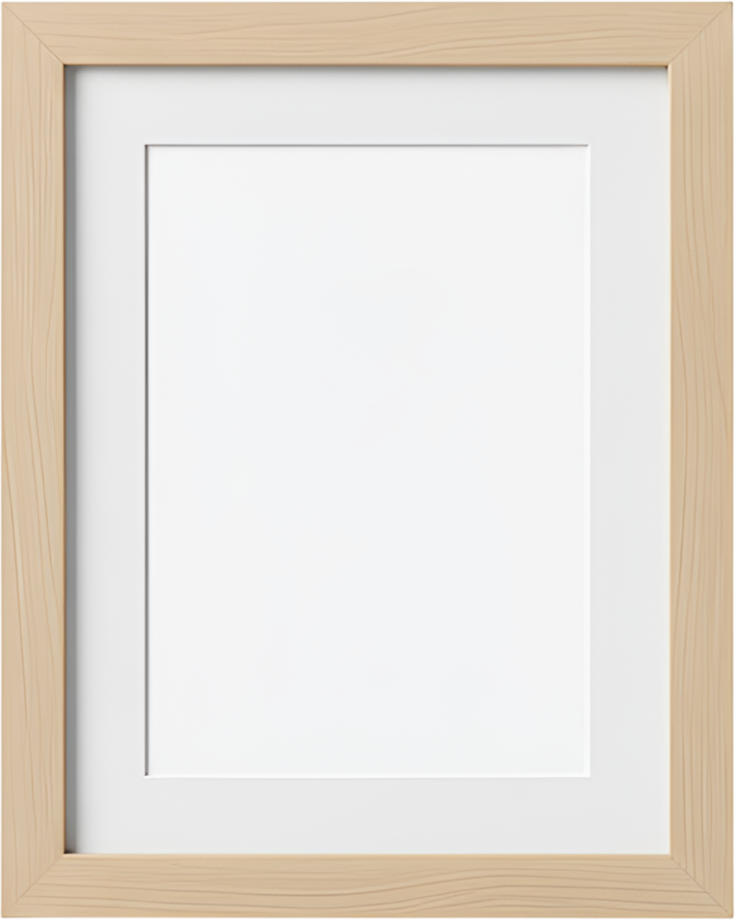 Natural light wood frame, matted vertical illustration, clean rustic PNG decor 1 - Natural light wood frame, matted vertical illustration, clean rustic PNG decor Free PNG Download