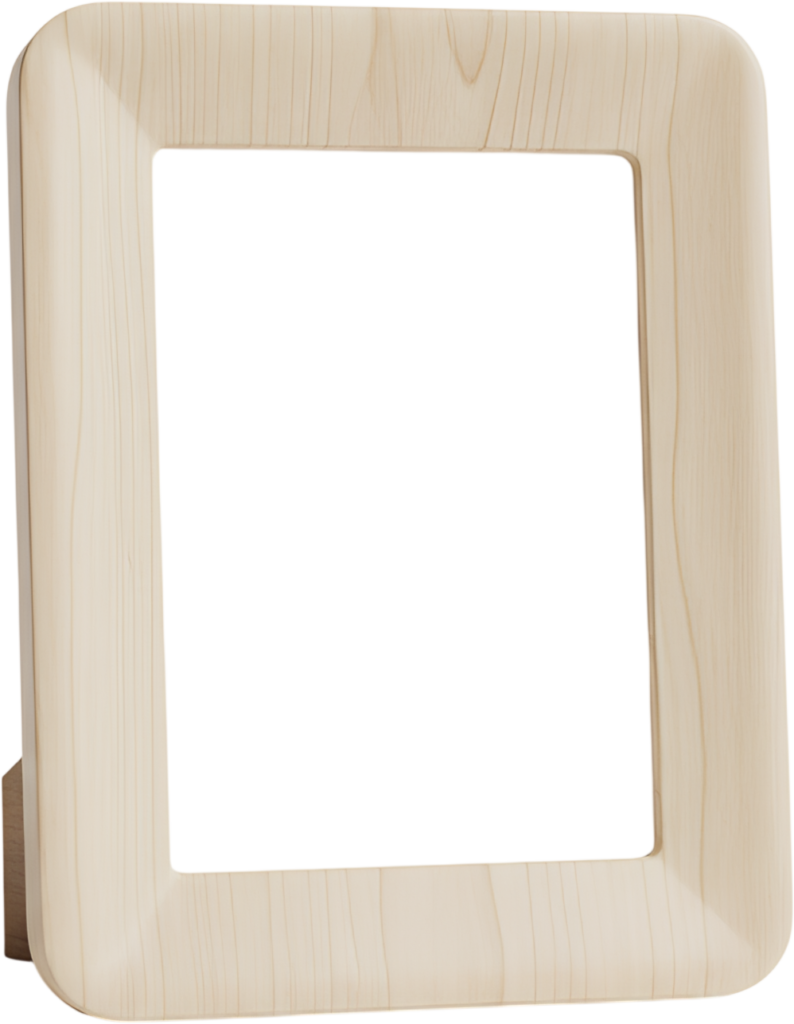 Modern rounded wood frame, desktop stand illustration, warm angled PNG piece 1 - Modern rounded wood frame, desktop stand illustration, warm angled PNG piece Free PNG Download