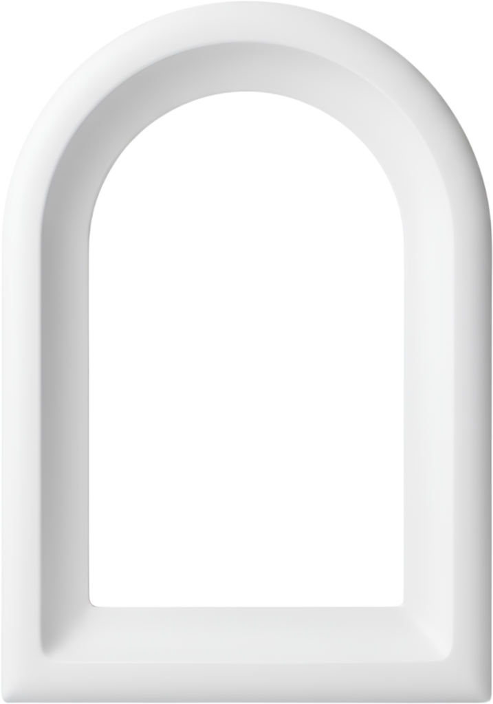 Sleek white archway frame illustration, minimalist modern display, chic PNG art 1 - Sleek white archway frame illustration, minimalist modern display, chic PNG art Free PNG Download