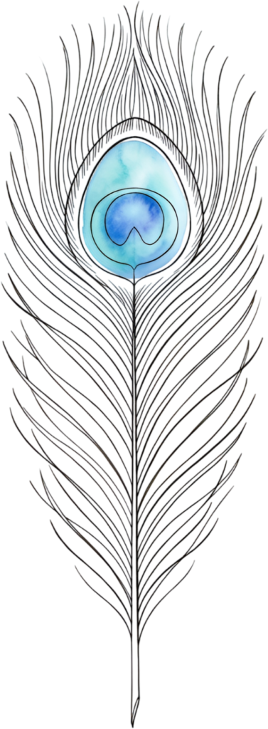 A graceful outline peacock feather featuring a delicate watercolor blue eye, perfect as an elegant PNG clip art for serene design projects 1 - A graceful outline peacock feather featuring a delicate watercolor blue eye, perfect as an elegant PNG clip art for serene design projects Free PNG Download