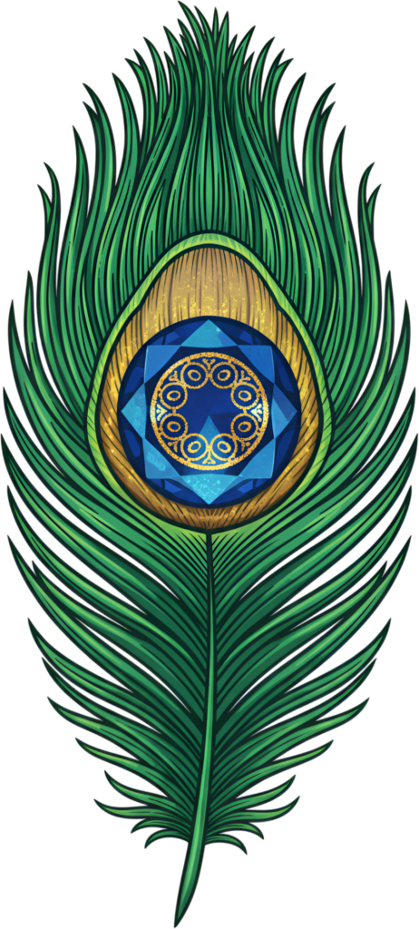 Adorn your designs with this opulent peacock feather featuring a faceted blue gemstone eye and rich golden accents, a stunning clipart 1 - Adorn your designs with this opulent peacock feather featuring a faceted blue gemstone eye and rich golden accents, a stunning clipart Free PNG Download