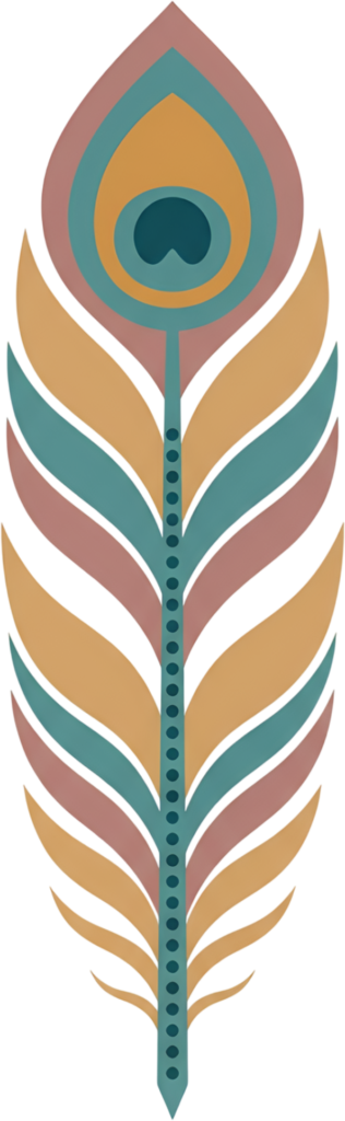 Presenting a minimalist geometric peacock feather in muted earthy tones, an abstract PNG illustration perfect for modern boho designs 1 - Presenting a minimalist geometric peacock feather in muted earthy tones, an abstract PNG illustration perfect for modern boho designs Free PNG Download