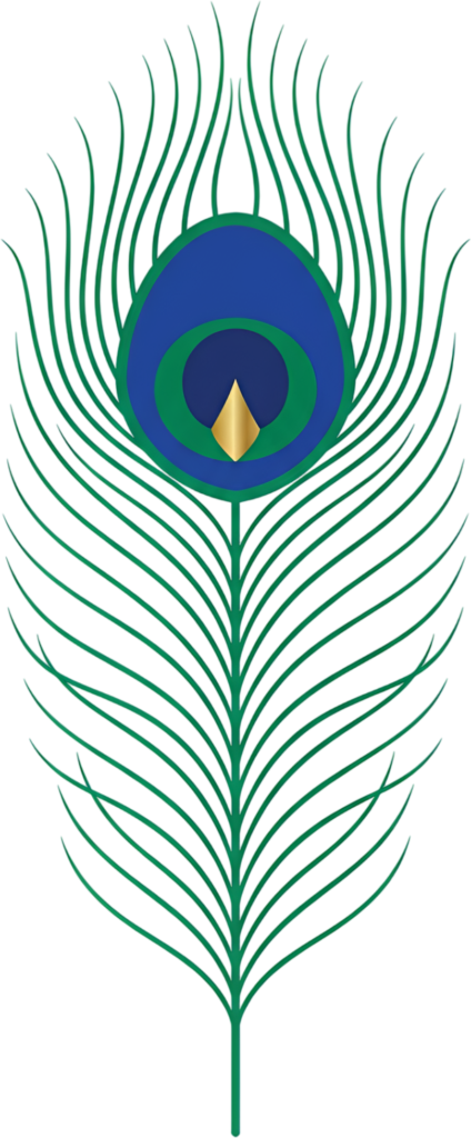 Showcase this simple flat design peacock feather with a striking blue eye and a golden diamond accent, a modern vector PNG for branding 1 - Showcase this simple flat design peacock feather with a striking blue eye and a golden diamond accent, a modern vector PNG for branding Free PNG Download