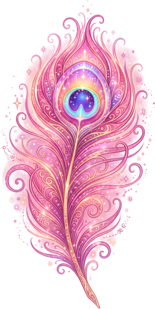 Infuse your work with whimsy using this enchanting pink magical peacock feather, glowing with sparkle as a fantasy PNG illustration for charming projects 1 - Infuse your work with whimsy using this enchanting pink magical peacock feather, glowing with sparkle as a fantasy PNG illustration for charming projects Free PNG Download