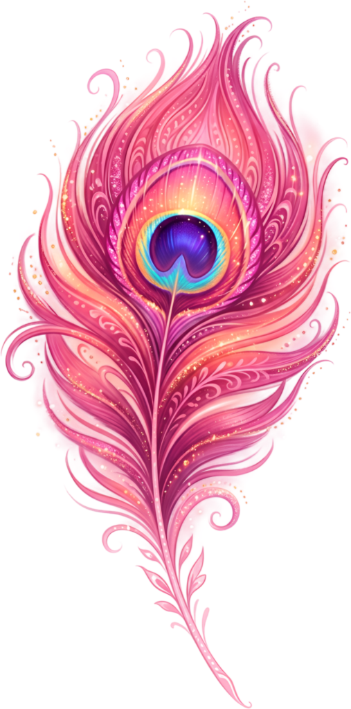 - Experience radiant beauty with this sparkling pink peacock feather, glowing with ethereal light as an enchanting fantasy PNG for unique digital art Free PNG Download