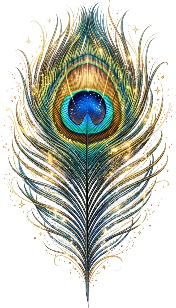 Behold this gilded peacock feather, shimmering with sparkling gold speckles, a luxurious PNG illustration for elegant festive designs 1 - Behold this gilded peacock feather, shimmering with sparkling gold speckles, a luxurious PNG illustration for elegant festive designs Free PNG Download