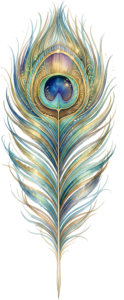 Elegant Watercolor Peacock Feather art, a symmetrical gold Clipart PNG Illustration for sophisticated stationery