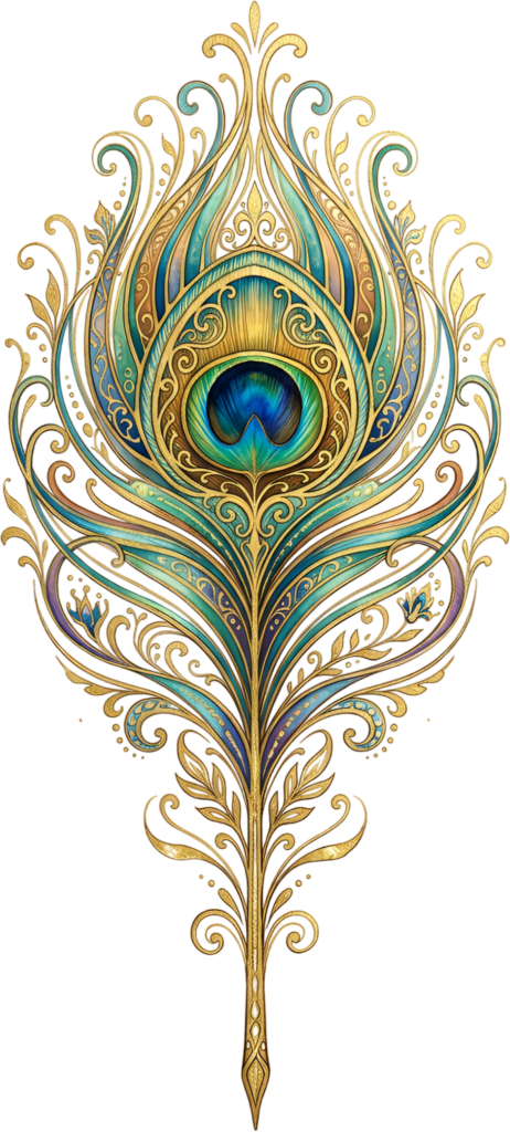 Magnificent Decorative Peacock Feather, an intricate gold Clipart PNG Illustration for elegant event branding 1 - Magnificent Decorative Peacock Feather, an intricate gold Clipart PNG Illustration for elegant event branding Free PNG Download