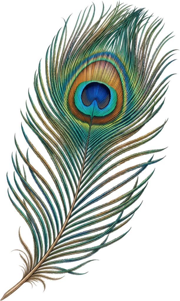 Earthy Classic Peacock Feather, a detailed straight Clipart PNG Illustration for rustic nature crafts 1 - Earthy Classic Peacock Feather, a detailed straight Clipart PNG Illustration for rustic nature crafts Free PNG Download