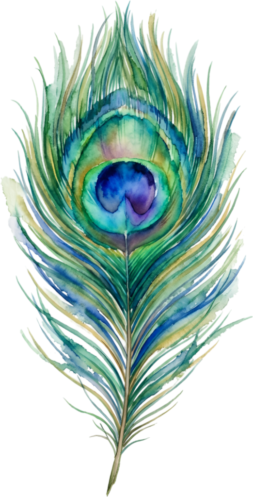 Soft Watercolor Peacock Feather, a beautiful artistic Clipart PNG Illustration for delicate paper crafts 1 - Soft Watercolor Peacock Feather, a beautiful artistic Clipart PNG Illustration for delicate paper crafts Free PNG Download