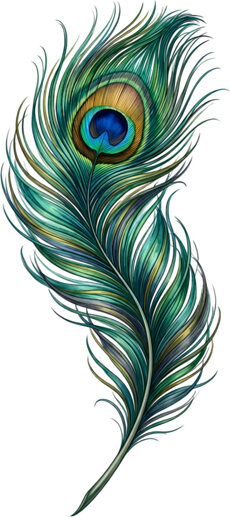 - Textured Flowing Peacock Feather, a rich elegant Clipart PNG Illustration for sophisticated visual projects Free PNG Download