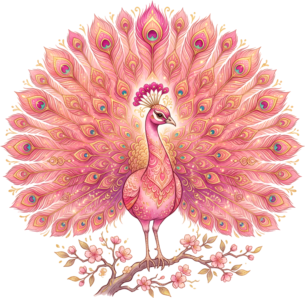 Experience a magnificent pink peacock with ornate feathers, perfect for truly lavish digital art PNG clipart 1 - Experience a magnificent pink peacock with ornate feathers, perfect for truly lavish digital art PNG clipart Free PNG Download