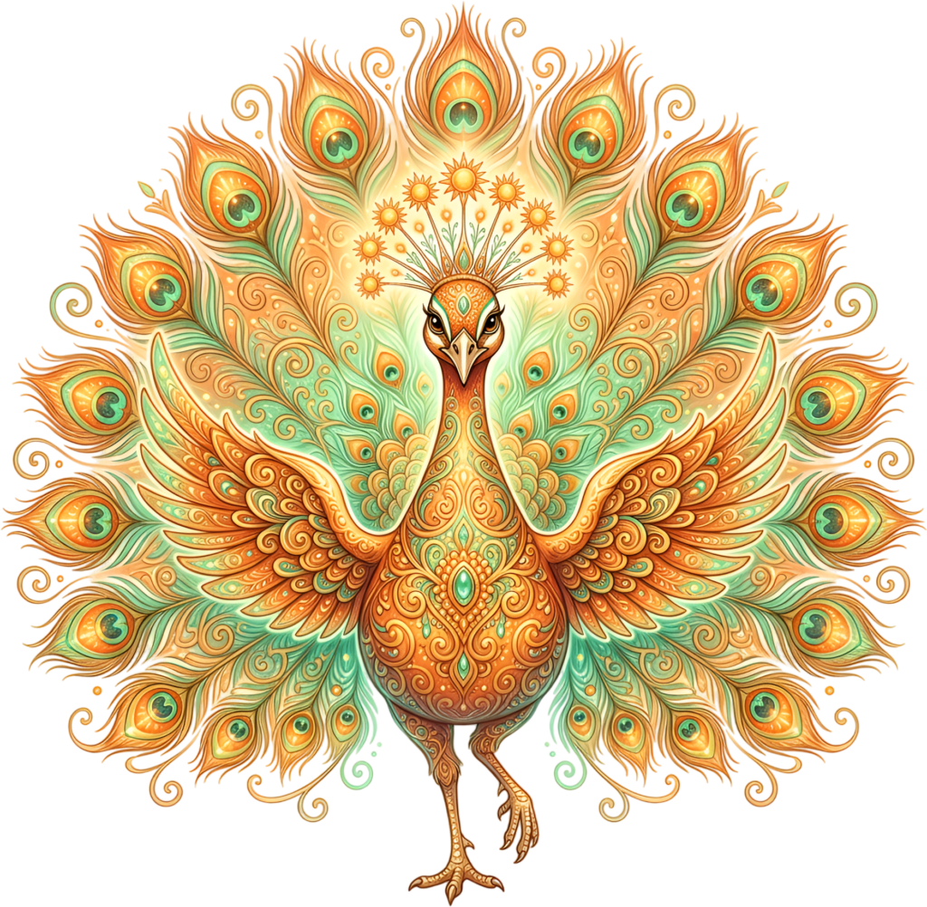 - Unleash imagination with this ornate sun-themed peacock, wonderful for radiant spiritual digital PNG clipart Free PNG Download