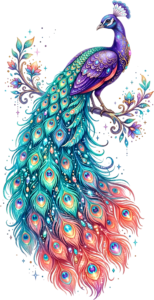 Bring sparkle to projects with this ornate gemstone peacock, outstanding for brilliant digital printable PNG clipart
