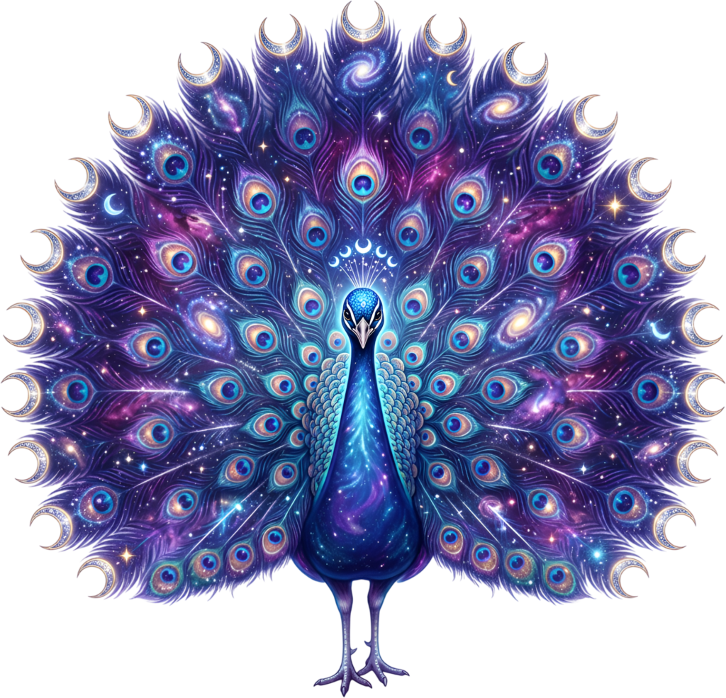 This Celestial Peacock PNG captivates with its Stunning Galaxy Illustration featuring Cosmic Moons Clipart. 1 - This Celestial Peacock PNG captivates with its Stunning Galaxy Illustration featuring Cosmic Moons Clipart. Free PNG Download