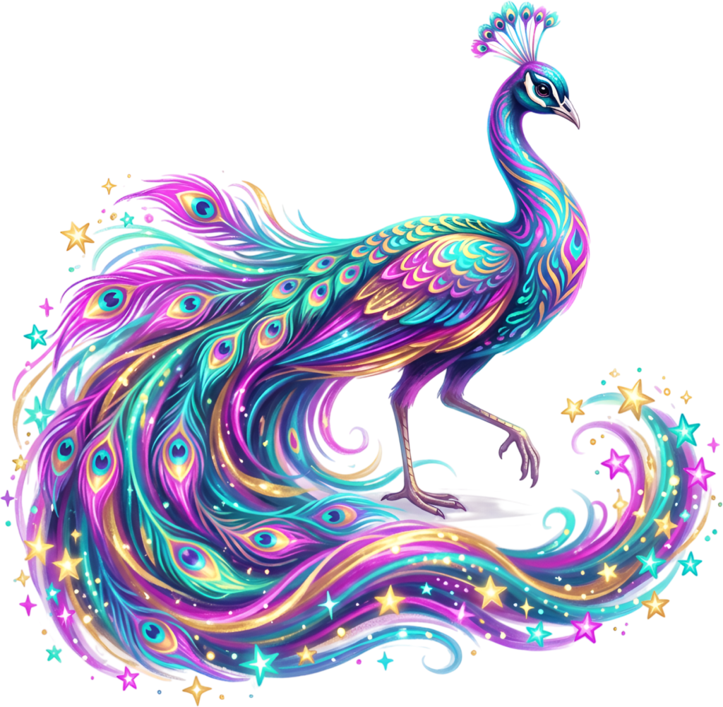 Vibrant Peacock PNG artwork makes a statement, an Artistic Illustration featuring Sparkling Gold and Purple Clipart. 1 - Vibrant Peacock PNG artwork makes a statement, an Artistic Illustration featuring Sparkling Gold and Purple Clipart. Free PNG Download