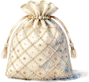 Vibrant Coral Potli Bag, designed with a grand lily and pearl-studded frame, a splendid Bridal PNG Clipart 20 - Vibrant Coral Potli Bag, designed with a grand lily and pearl-studded frame, a splendid Bridal PNG Clipart Free PNG Download