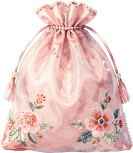 Vibrant Coral Potli Bag, designed with a grand lily and pearl-studded frame, a splendid Bridal PNG Clipart 38 - Vibrant Coral Potli Bag, designed with a grand lily and pearl-studded frame, a splendid Bridal PNG Clipart Free PNG Download