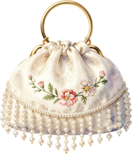 Pastel Quilted Clutch with a pearl and lace diamond pattern, a charming PNG for women's decorative clipart 45 - Pastel Quilted Clutch with a pearl and lace diamond pattern, a charming PNG for women's decorative clipart Free PNG Download