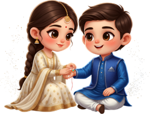 Discover this charming Chibi Rakhi Brother Sister illustration in crisp PNG format perfect for cute kids’ celebration designs