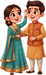 Celebrate the sacred Rakhi Brother Sister bond with this elegant PNG illustration ideal for cultural event graphics