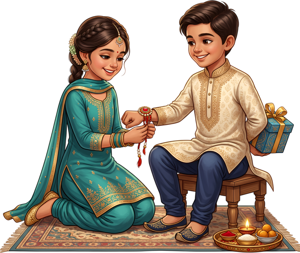 - Capture the heartwarming Rakhi Brother Sister moment with this delightful PNG illustration ideal for festive digital projects Free PNG Download
