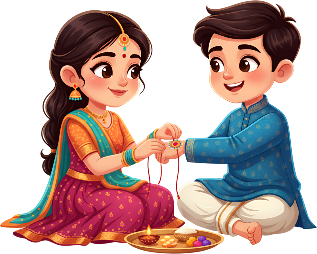 Adorable Chibi style Rakhi Brother Sister PNG graphic offers charming assets for children's festive illustration designs 1 - Adorable Chibi style Rakhi Brother Sister PNG graphic offers charming assets for children's festive illustration designs Free PNG Download