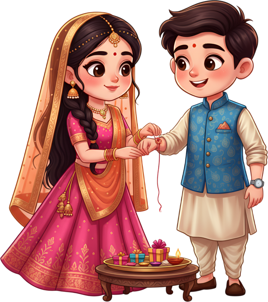 - Chibi charm abounds in this Rakhi Brother Sister PNG image, a sweet illustration for adorable festive digital creations Free PNG Download
