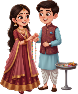 High-quality Rakhi Brother Sister PNG artwork featuring a festive illustration suitable for premium digital product designs