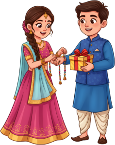 Craft stunning festive designs using this lovely Rakhi Brother Sister PNG image, a perfect illustration for cultural events