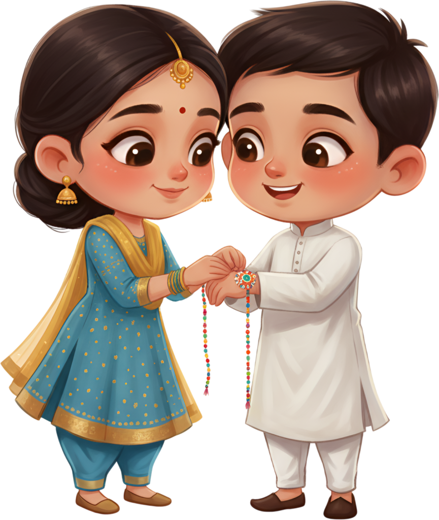 - Infuse joy into designs with this cheerful Rakhi Brother Sister PNG image, a lovely illustration for happy festival themes Free PNG Download