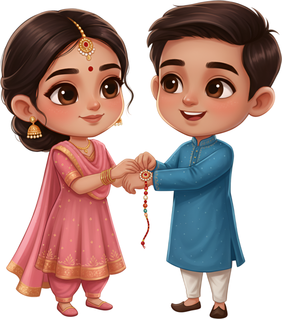 Experience pure charm with this adorable Rakhi Brother Sister PNG artwork, an essential illustration for children's festive projects 1 - Experience pure charm with this adorable Rakhi Brother Sister PNG artwork, an essential illustration for children's festive projects Free PNG Download