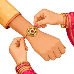 Elevate your festive designs using this traditional Rakhi Hands Illustration, a high-quality PNG asset for cultural celebration projects