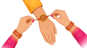 Infuse your projects with culture using this vibrant Rakhi Hands Illustration, a high-quality PNG graphic for festival celebrations