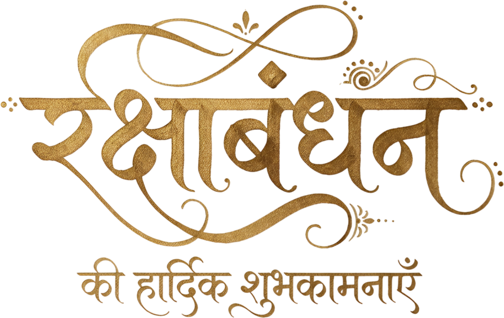 A beautiful gold Raksha Bandhan greeting in flowing hindi text PNG 1 - A beautiful gold Raksha Bandhan greeting in flowing hindi text PNG Free PNG Download