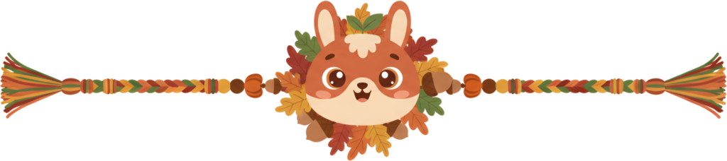 - Celebrate autumn with this charming fox Rakhii, a delightful PNG illustration adorned with fall leaves, ideal for seasonal crafts and digital design resources Free PNG Download