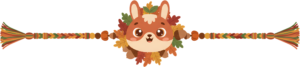 Celebrate autumn with this charming fox Rakhii, a delightful PNG illustration adorned with fall leaves, ideal for seasonal crafts and digital design resources
