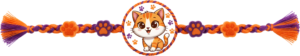 Enhance your collection with this adorable tabby cat Rakhi, a cozy PNG artwork featuring paw print charms and warm-toned illustrations for pet-themed designs