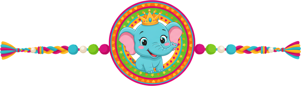 - Invest in this majestic baby elephant Rakhi, a beautiful PNG artwork featuring a crown and ornate frame, perfect for royal-themed illustrations and festival designs Free PNG Download